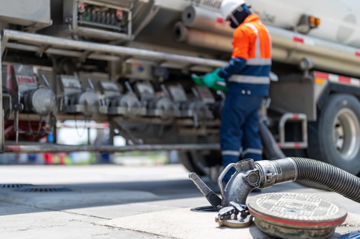 checking the fuel tank