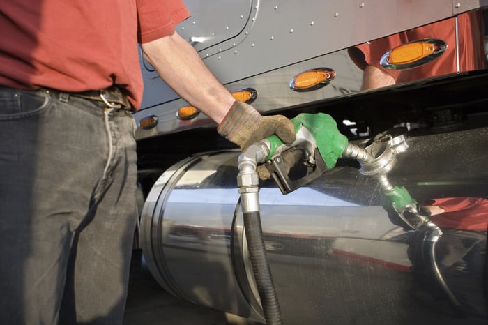 pumping diesel into truck